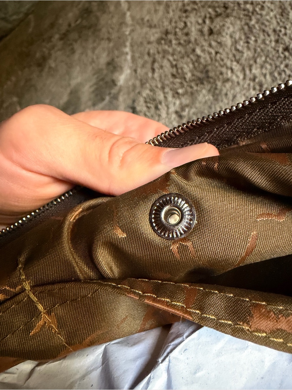 Longchamp Le Pliage Cuir Large Leather Top Handle Tote Dark Brown Shoulder Strap - Picture 12 of 13